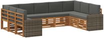 vidaXL - Bank loungeset - 9 zitplekken - Polyester - Natuurlijk en antraciet