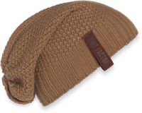 Knit Factory Coco Gebreide Muts Heren & Dames - Sloppy Beanie hat - New Camel - Warme bruine Wintermuts - Unisex - One Size