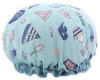Douchemuts Jonyx Douchemuts - Douche kap - Vissen - Haar drooghouden - Shower Cap fish - Dubbellaags - Dikke stof - Waterdicht - Blauw