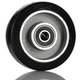 RS PRO Rolwagenrol zwart, mat rubber, volledig materiaal, 160 kg, slijtvast, stille werking Ø 100 mm, B. 40 mm
