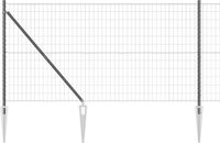 vidaXL Euro-hek - met - grondpennen - 10 - x - 1,2 - m - PVC-Coated - Staal - Grijs - Mesh