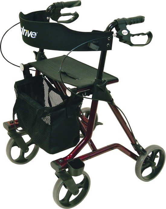 Rollator Torro - Rood - Lichtgewicht - Opvouwbaar - Anti lek banden - Drive Devilbiss Healthcare