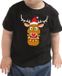 Bellatio Decorations Shoppartners Bv Kerst shirt / t-shirt zwart - Rudolf het rendier met rode muts voor peuters / kinderen - jongen / meisje 92