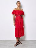 APRICOT APRIT GmbH Maxi-jurk met Bardot-hals en borduursels - Rood - Katoen - Maat M