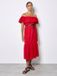 APRICOT APRIT GmbH Maxi-jurk met Bardot-hals en borduursels - Rood - Katoen - Maat M
