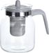 Merkloos Glazen theepot met grijs filter 1500 ml