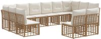 vidaXL - Bank loungeset - Polyester - Natuurlijk en crème wit