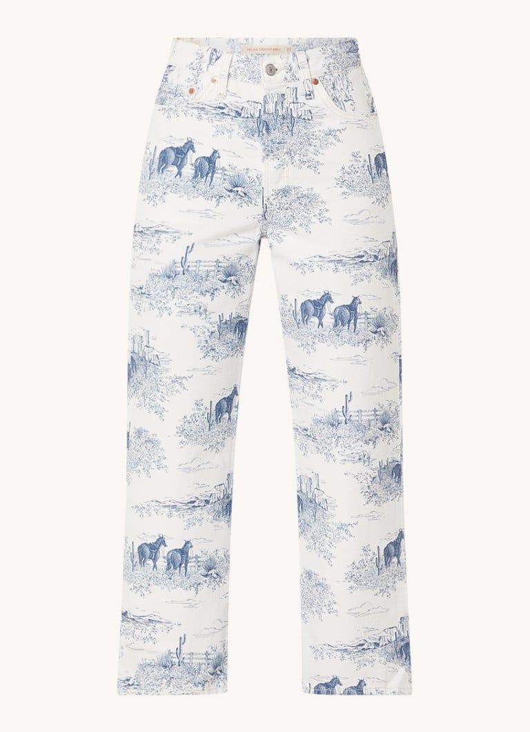 Levi's Ribcage High Waist Cropped Jeans with Print