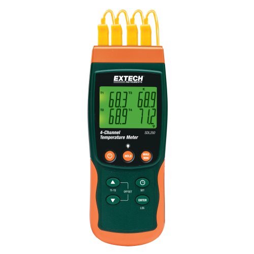 EXTECH SDL200 Temperatur-Messgerät -199 - +1700°C Fühler-Typ K, J, T, E, R, S, Pt100 Datenlogger-