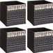 5Five Opbergmand/kastmand - 4x - karton/kunststof - 29 liter - zwart - 31 x 31 x 31 cm