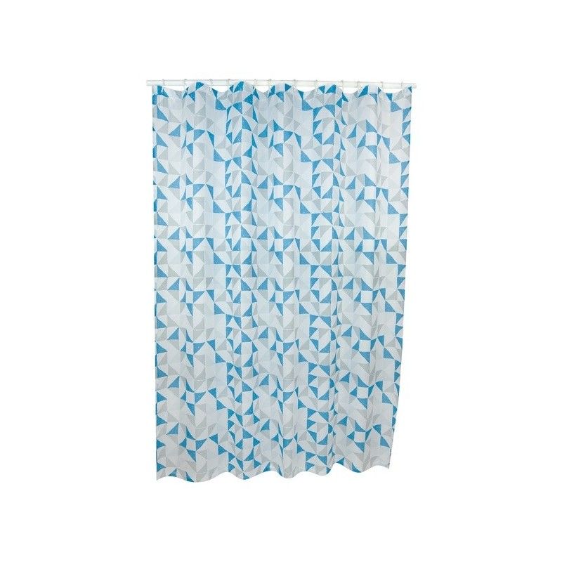 MSV Douchegordijn - 200 x 200 cm - Polyester - Blauw - Patroon