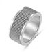 Frank 1967 Bague pour homme – Acier brossé – Taille de bague 59 – Argenté
