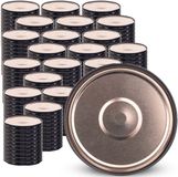 KADAX Schroefdeksels fi 66 mm 200 stuks zwart - Twist-Off metaal met luchtdichte afdichting, herbruikbare reservedeksels voor potten en glazen potten