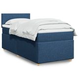 VidaXL Boxspringbed met matras, blauw, 140x190 cm, gestoffeerd