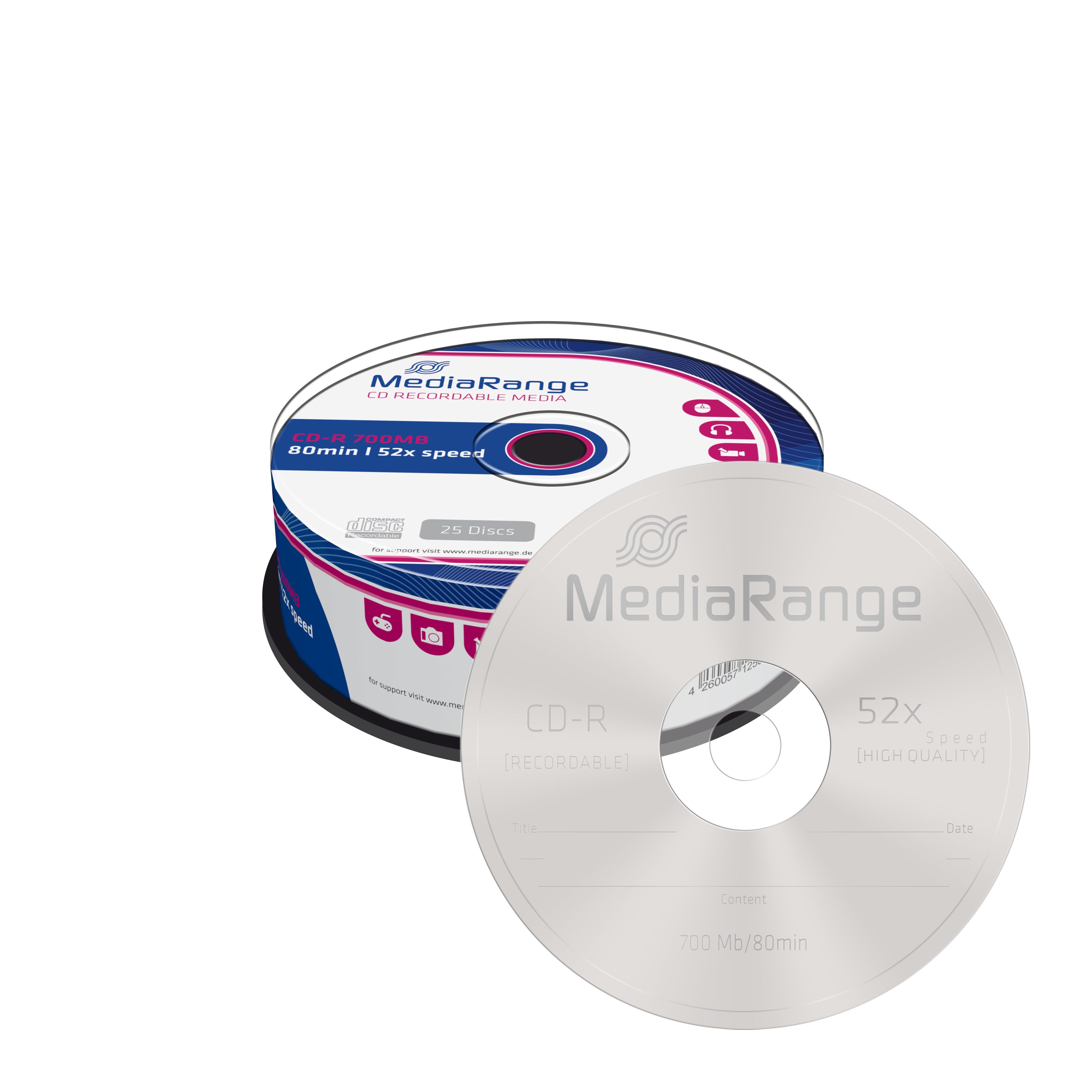 MediaRange MR201 CD-R - 700MB - 25 stuks - Cakebox