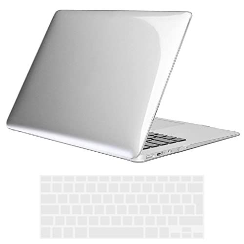 TECOOL MacBook Air 13 Inch Hoes 2010-2017 (Model: A1466 / A1369), Slanke Plastic Harde Schaal Snap-on Beschermhoes met Transparante Toetsenbordhoes voor MacBook Air 13.3 - Kristalhelder