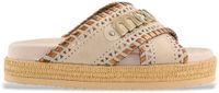 MOU Criss-cross Sandal Slippers - Dames - Beige - Maat 37