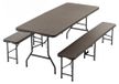 StarTech Klapbare outdoor-eetset - 3-delig - 183 cm - HDPE - Veiligheidsslot - UV- en weersbestendig - Bruin