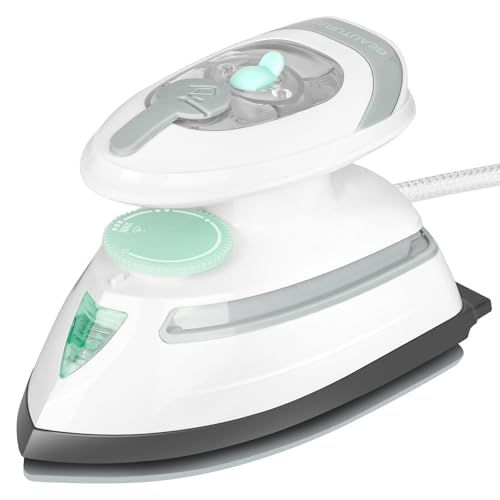 BEAUTURAL Mini reisstrijkijzer met schakelbare spanning, 220 V/120 V, stoomstrijkijzer, droogstrijkijzer met druppelbescherming, 3 temperatuurinstellingen, eenvoudig voor de