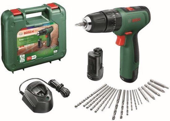 Bosch EasyImpact 1200 Accu-klopboormachine - Incl. 2 accus, accessoires & koffer