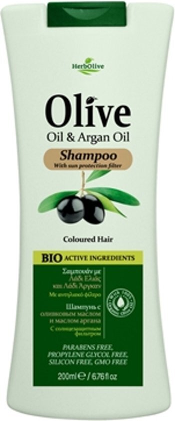 HerbOlive Shampoo voor Gekleurd Haar 100% Biologisch geteelde producten - Parabenen vrij - Vaseline vrij - Minerale Olie vrij - Propyleenglycol vrij