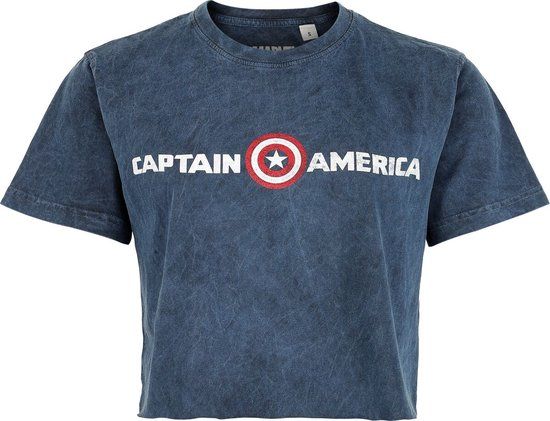 Captain America Captain Logo Dames T-shirt - blauw - XXL