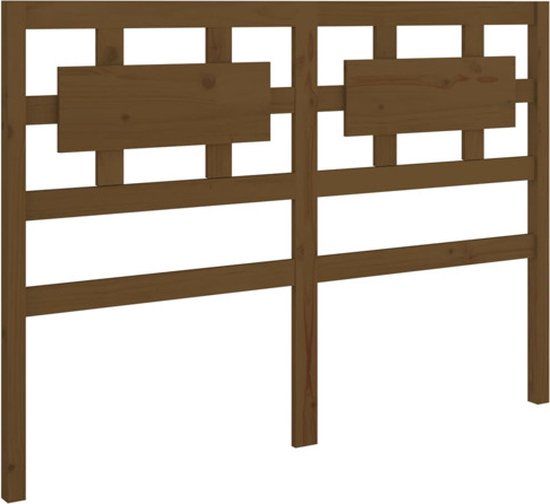 vidaXL Hoofdbord 125,5x4x100 cm massief grenenhout honingbruin