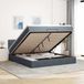 Prolenta Maison Exclusive - Ottoman bedframe met matras, donkergrijs, 160x200 cm, fluweel