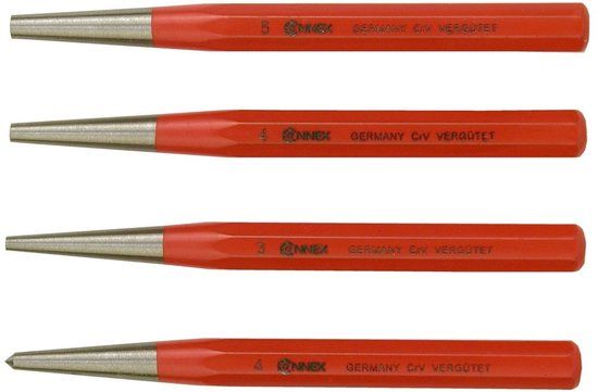 Connex COXT653104 korrel- en doorslagset, 4-delig, chroom-vanadium