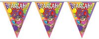 Merkloos / Sans marque Folat Bv Sarah 50 jaar thema vlaggenlijn slinger - plastic - 10 meter