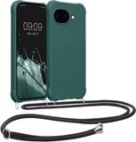 kwmobile telefoonhoesje geschikt voor Google Pixel 10a - Hoesje van siliconen met telefoonkoord - In petrol