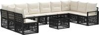 vidaXL - Hoek loungeset - 4 zitplekken - Zwart - Polyrattan
