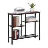 Merkloos Relaxdays Wandtafel - 75x80x22 cm - metaal - industrieel - bruin-zwart