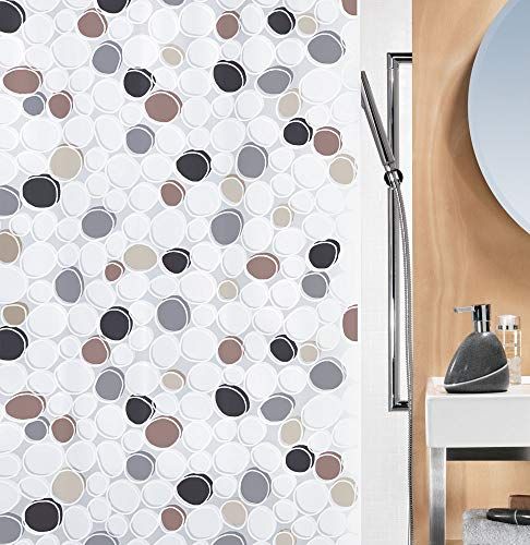 Spirella Dido Douchegordijn - 180x200cm - Bruin/Grijs/Zwart