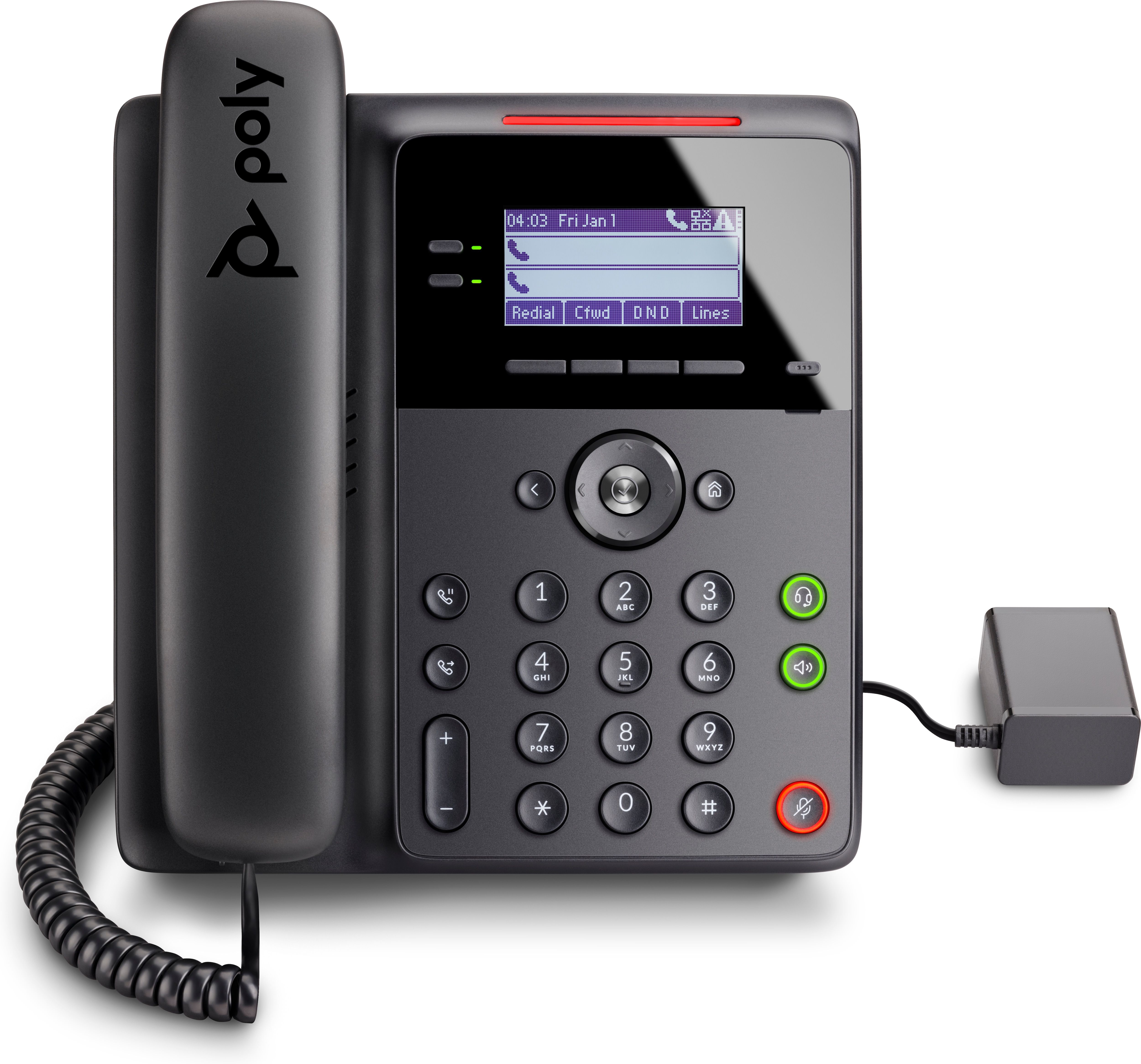 POLY Edge B30 IP Phone - Black - PoE - 4 Lines