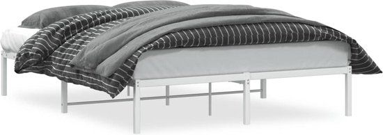 vidaXL Bedframe Metaal Wit 150x200 cm