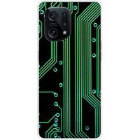 Oppo Bedrukt siliconen hoesje compatibel met Oppo Find X5 Texture circuit geek