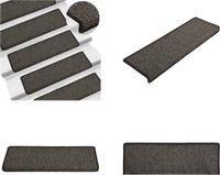 vidaXL - Trapmatten - Zelfklevend - 15 stuks - Sisal-look - 65x21x4cm - Antraciet