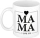 Bellatio Decorations Mok voor Mama - Wit/Grijs - Keramiek - Moederdag