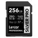 Lexar Silver Pro SD-kaart 256 GB, UHS-II-geheugenkaart, V60, U3, C10, SDXC-kaart, tot 280 MB/s lezen, voor professionele fotograaf, videograaf, liefhebber (LSDSIPR256G-BNNAA)