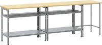 vidaXL Ensemble d'établi, 3 pièces. Acier revêtu par poudre, beige et gris