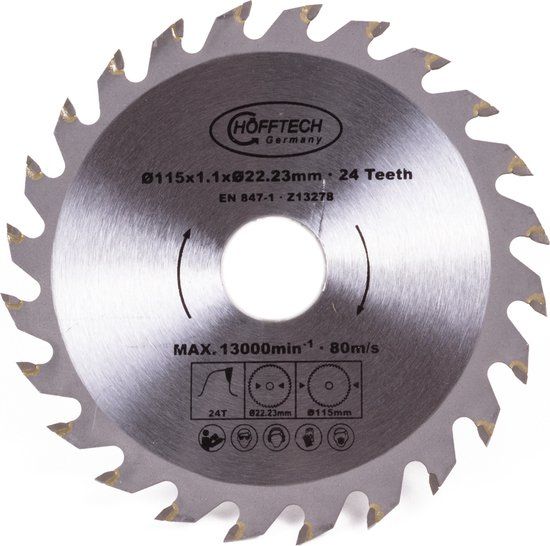 Hofftech Zaagblad Cirkelzaag - Ø 115 mm - 24 Tanden