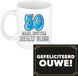 Bellatio Decorations Verjaardag cadeau koffiemok - thema 50 jaar - man - echt oud - met gefeliciteerd ouwe wenskaart - A5 - leeftijd humor