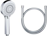 KLUDI X1 universele douchekop met slang, optioneel waterbesparend met 3 straalsoorten, Ø 10,7 cm, chroom