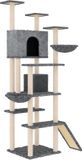 vidaXL Kattenmeubel met sisal krabpalen 191 cm donkergrijs