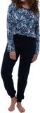 Ammann Dames pyjama Night & Home blauw Paisley lange mouw 100% Katoen 3XL