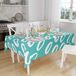 Bonamaison Tafelkleed, Anti-Mold, Sneldrogend, Waterdicht, 100% Polyester Tafellaken, Turkoois, wit, 140 x 160 Cm