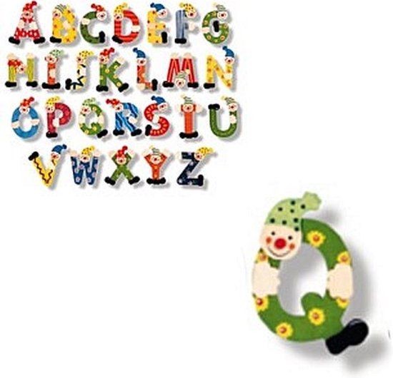 simply for kids Houten naam letter clown Q - Groen