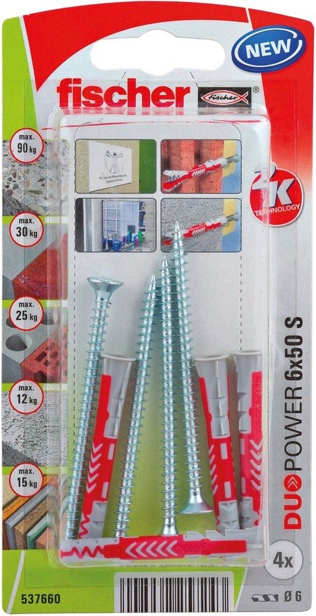Fischer 537660 Blister Duopower - 6 x 50 - Meerkleurig