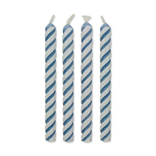 PME CA034 - Blauwe Gestreepte Kaarsen - 24 Stuks - Klein